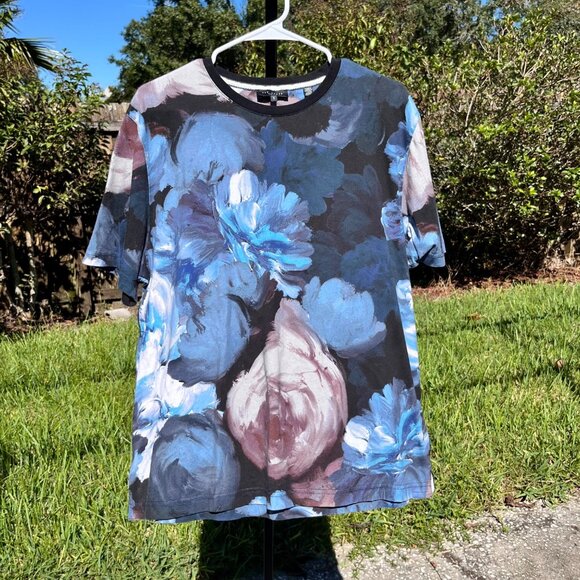 Ted Baker London Aristo Regular Fit Floral Print T Shirt Size 5 / US XL - Picture 2 of 10